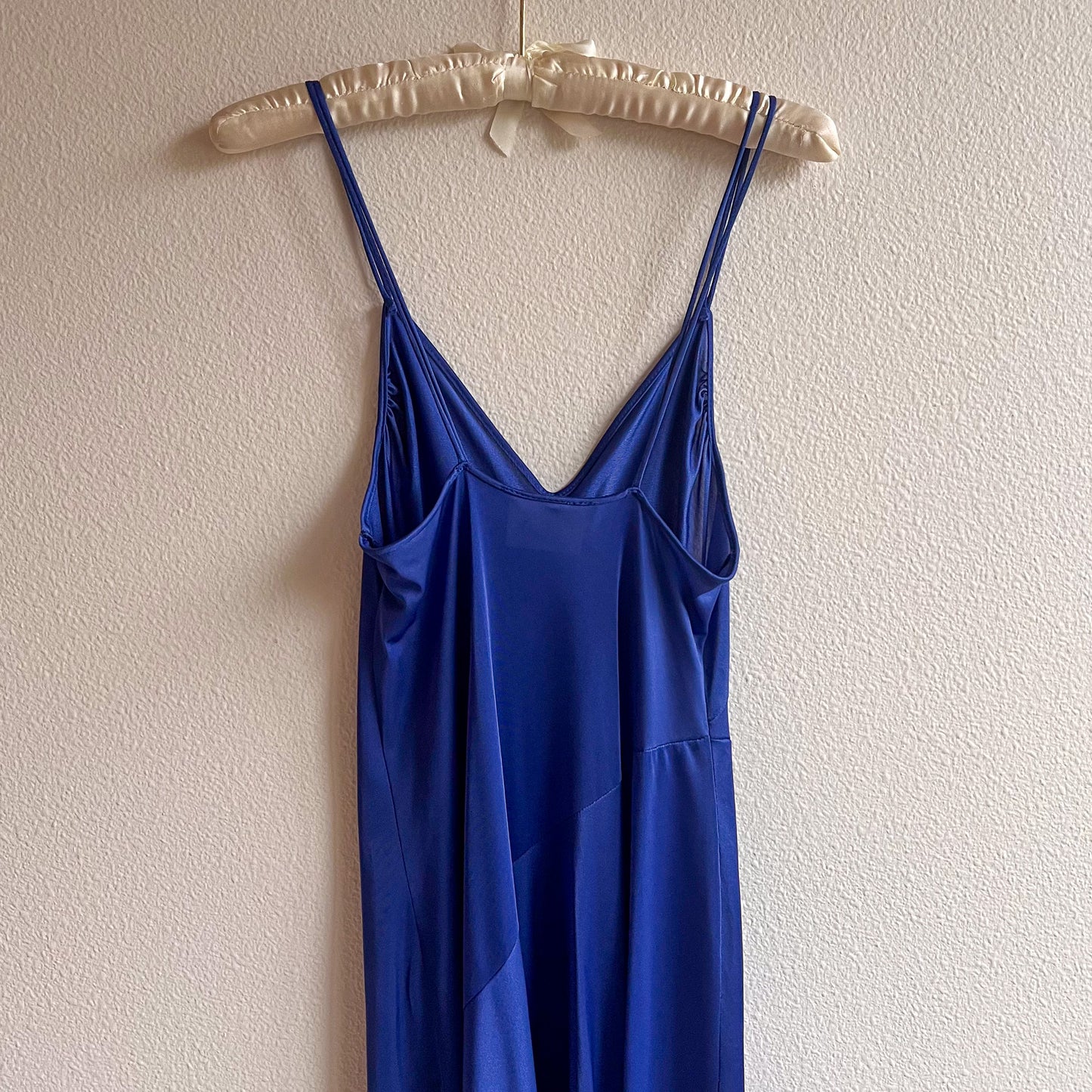 1990s Midnight Blue Nightgown With Slit (S/M)