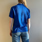 1990s Cobalt Blue Textured Button Down (S/M)