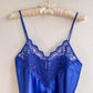 1990s Cobalt Blue Slip With Lace (M/L)