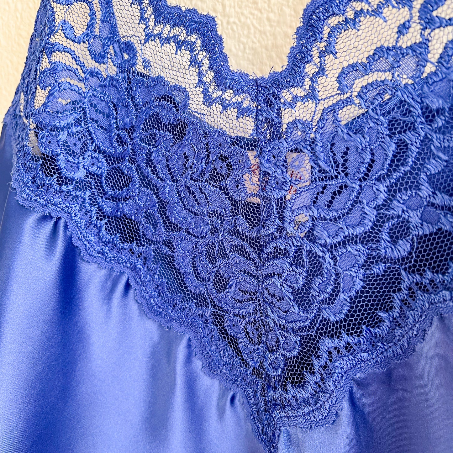 1990s Cobalt Blue Slip With Lace (M/L)