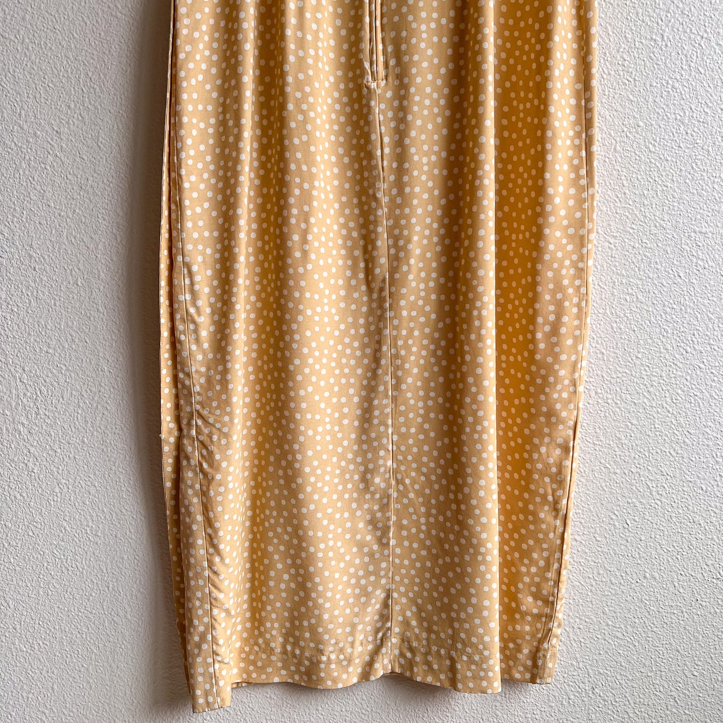 1990s Maggy London Cream Buttoned Midi Dress (M/L)