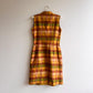 1990s-Does-1950s Autumnal Plaid Buttoned Dress (XS/S)