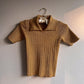 1990s Gold Metallic Collared Sweater (XS)