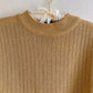 1990s Gold Rib Knit Short Sleeve Sweater (L/XL)