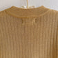 1990s Gold Rib Knit Short Sleeve Sweater (L/XL)
