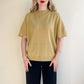 1990s Gold Rib Knit Short Sleeve Sweater (L/XL)