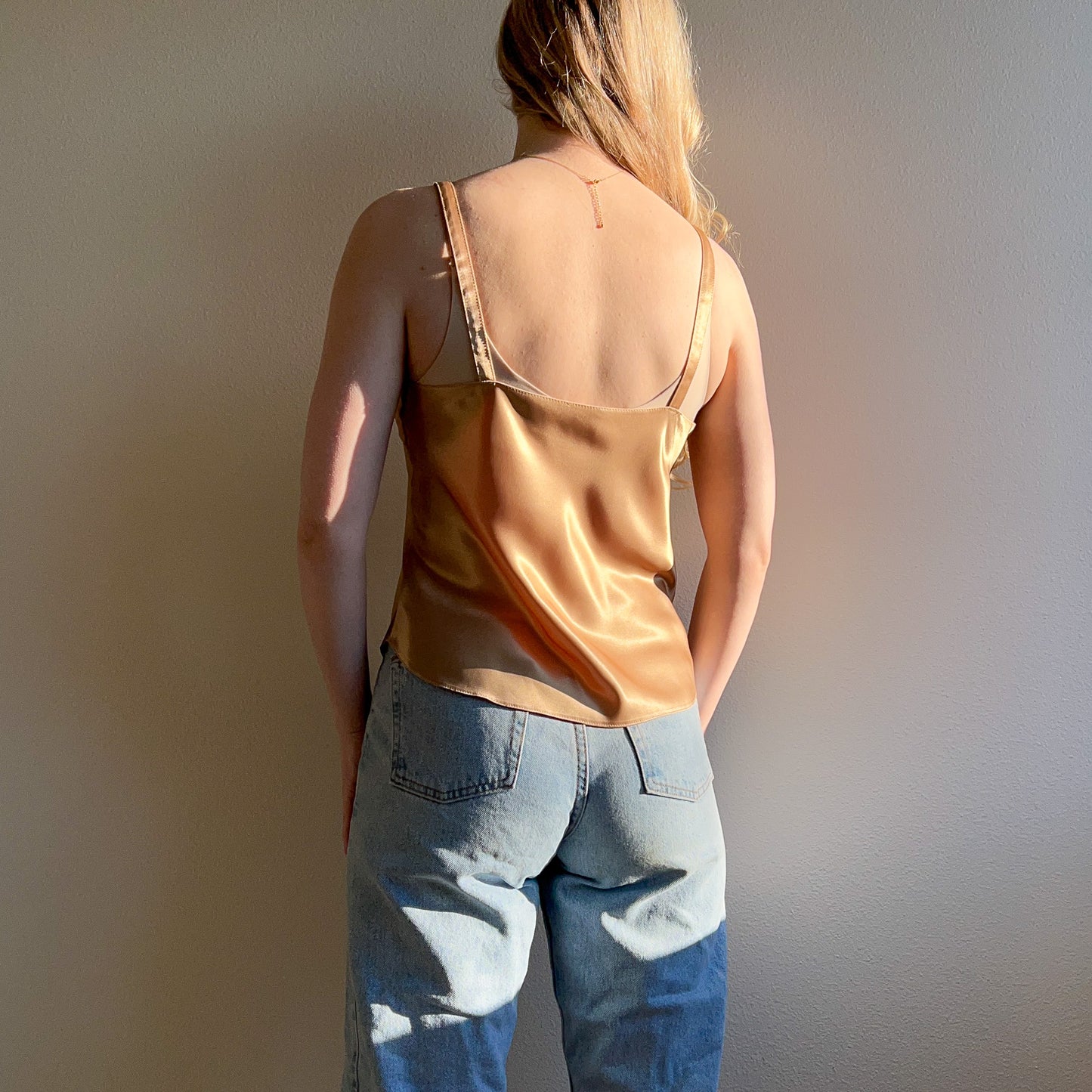 1990s Silky Gold Pleated Cami (M)
