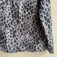 1990s Gray Leopard Print Silk Blouse (M/L)