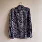1990s Gray Leopard Print Silk Blouse (M/L)