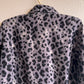 1990s Gray Leopard Print Silk Blouse (M/L)