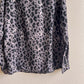 1990s Gray Leopard Print Silk Blouse (M/L)
