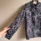 1990s Gray Leopard Print Silk Blouse (M/L)