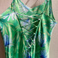 1990s Green Silky Slip Dress With Low Back (M/L)