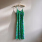 1990s Green Silky Slip Dress With Low Back (M/L)