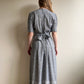 1990s Houndstooth Midi Dress With Faux Vest (L)