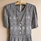 1990s Houndstooth Midi Dress With Faux Vest (L)