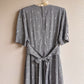1990s Houndstooth Midi Dress With Faux Vest (L)