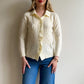 1990s Ivory Collared Button Down Cardigan (M/L)