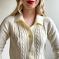 1990s Ivory Collared Button Down Cardigan (M/L)