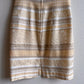 1990s Ivory and Taupe Striped Pattern Dress (M/L)