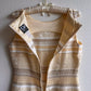 1990s Ivory and Taupe Striped Pattern Dress (M/L)