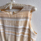 1990s Ivory and Taupe Striped Pattern Dress (M/L)