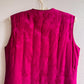 1990s Magenta Silk Jacquard Puffer Vest (S/M)