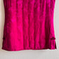 1990s Magenta Silk Jacquard Puffer Vest (S/M)