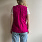 1990s Magenta Silk Jacquard Puffer Vest (S/M)