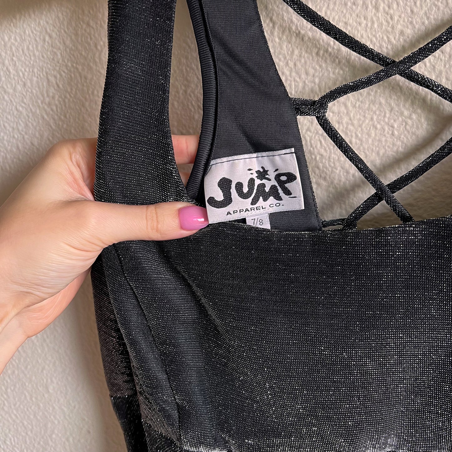 1990s Metallic Silver Dress With Lace Up Back (S)