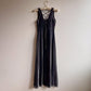 1990s Metallic Silver Dress With Lace Up Back (S)