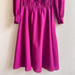 1990s Mulberry Dress With Pleated Bow Collar (XS/S)