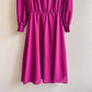 1990s Mulberry Dress With Pleated Bow Collar (XS/S)