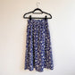 1990s Navy Floral Skirt With Pockets (XS/S)