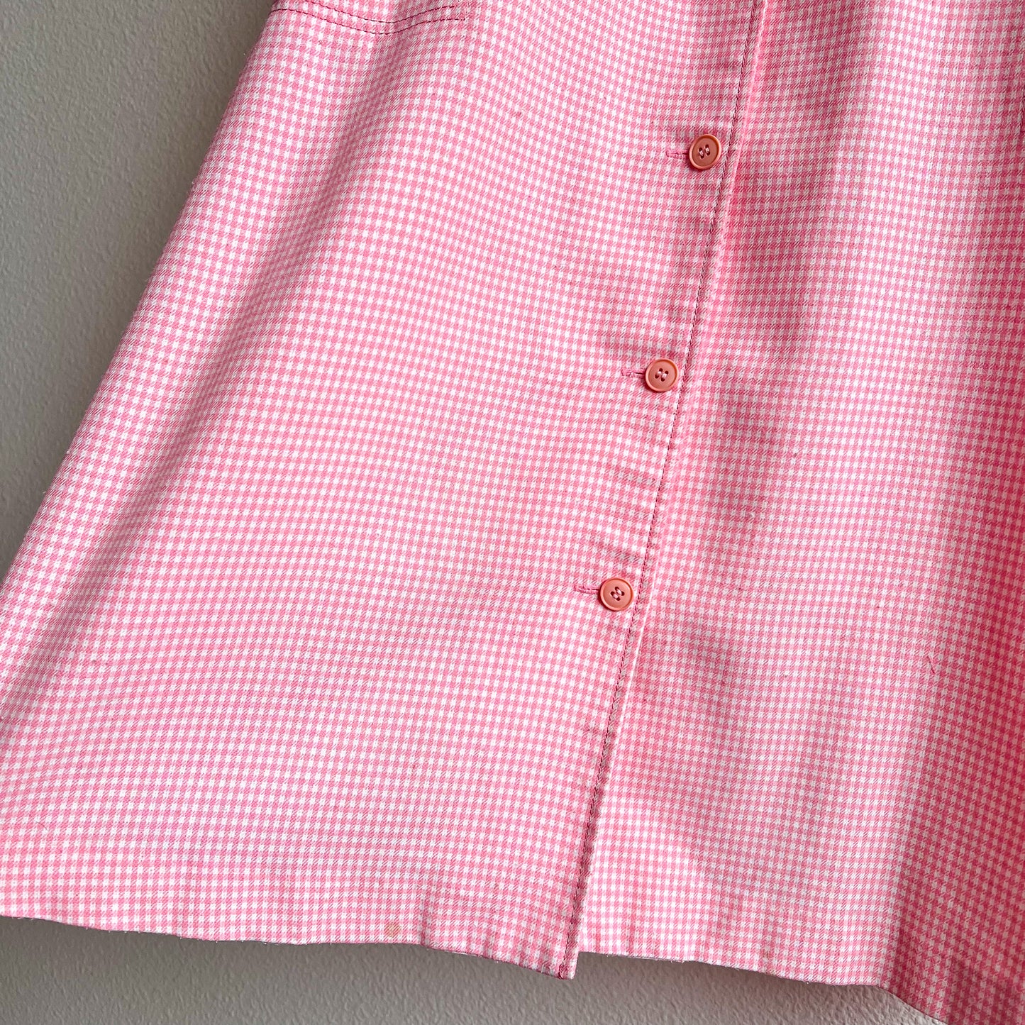 Adorable 1990s Pink Gingham Overall Dress (XS/S)