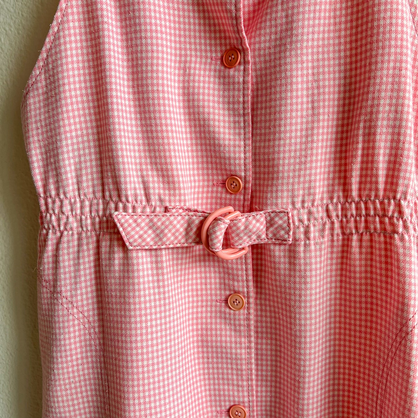 Adorable 1990s Pink Gingham Overall Dress (XS/S)