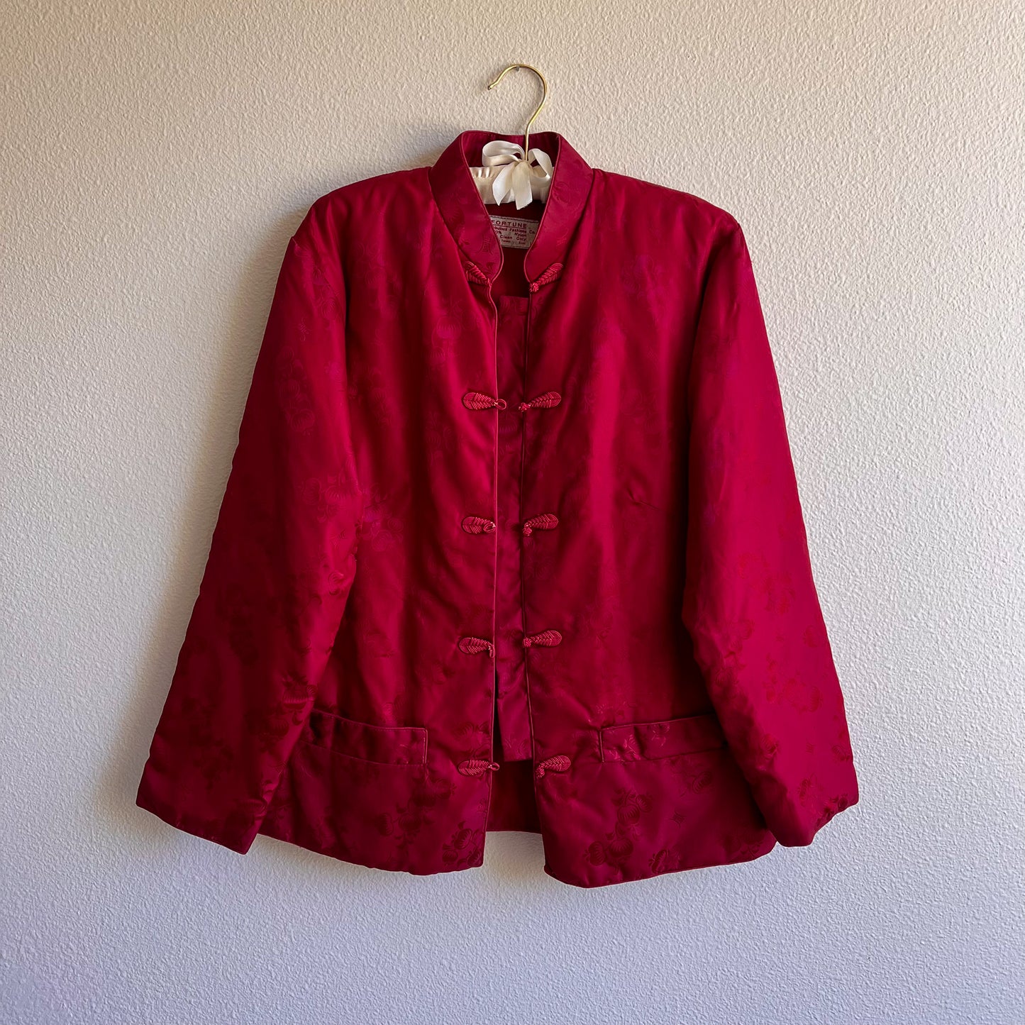 1990s Pomegranate Red Silk Jacket (M/L)