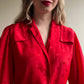 1990s Red Button Down With Horse Pattern (S/M)