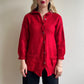 Cozy 1990s Red Cardigan With Rhinestone Buttons (M/L)