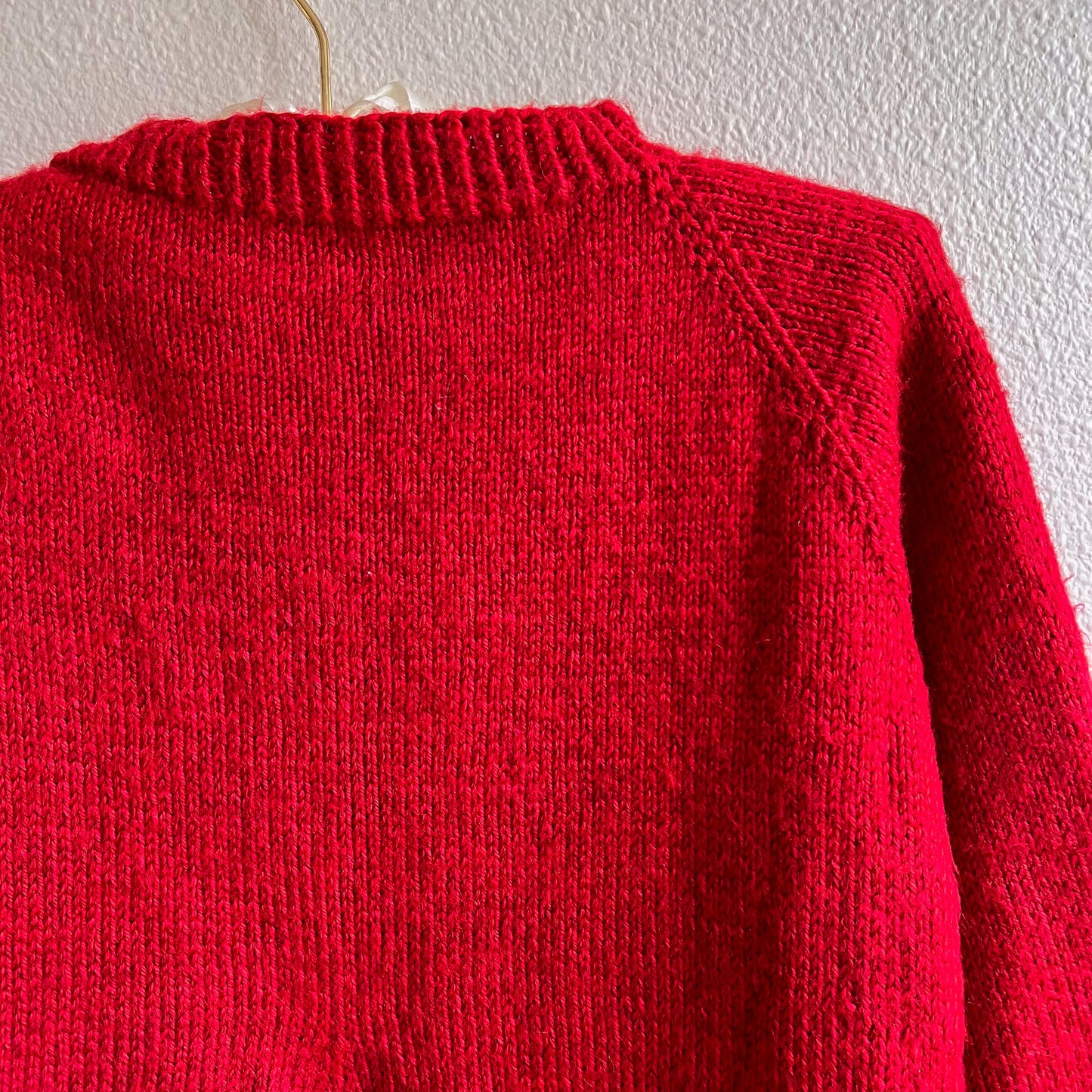 Cozy 1990s Red Cardigan With Rhinestone Buttons (M/L)