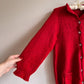 Cozy 1990s Red Cardigan With Rhinestone Buttons (M/L)