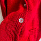 Cozy 1990s Red Cardigan With Rhinestone Buttons (M/L)