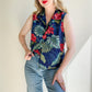 1990s Red Hibiscus Print Cotton Top (L/XL)