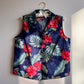 1990s Red Hibiscus Print Cotton Top (L/XL)