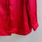 1990s Red Satin Blouse With Tiny Rosebud Print (L/XL)