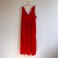 1990s Red Slip Dress With Rosebud (M/L)
