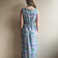 1990s Tropical Sailboat Print Midi Dress (M/L)