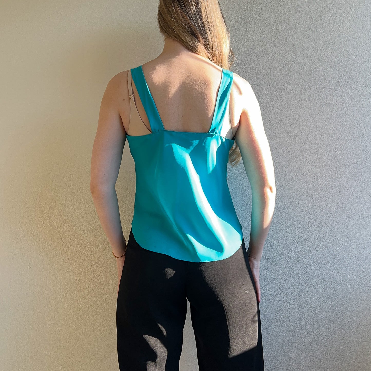 1990s Turquoise Pleated Cami (M)