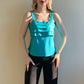 1990s Turquoise Pleated Cami (M)