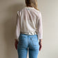 1990s White Open Blouse With Collar (XS/S)